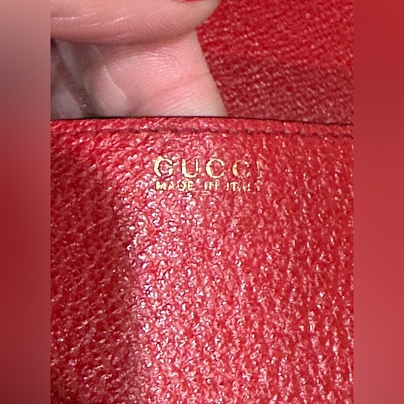 Vintage Gucci 1955 Red Pebbled Leather Long Wallet - Picture 8 of 14